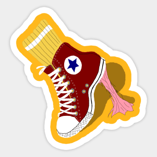 Vintage Sticky Shoe Design Sticker